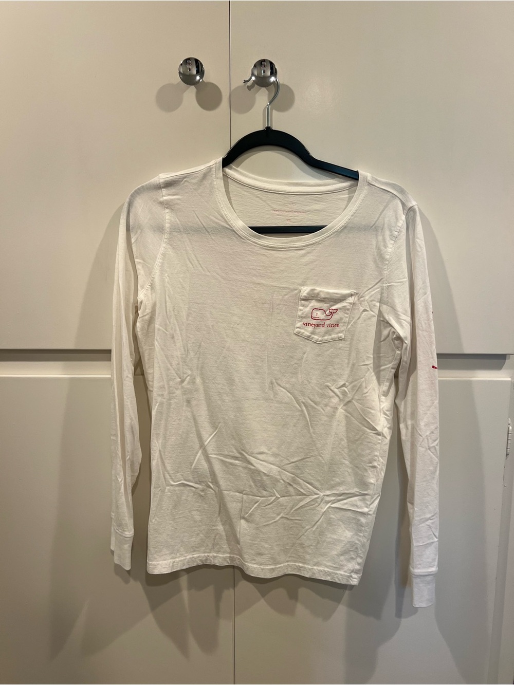 Vineyard Vines White Long-Sleeve Pocket Tee